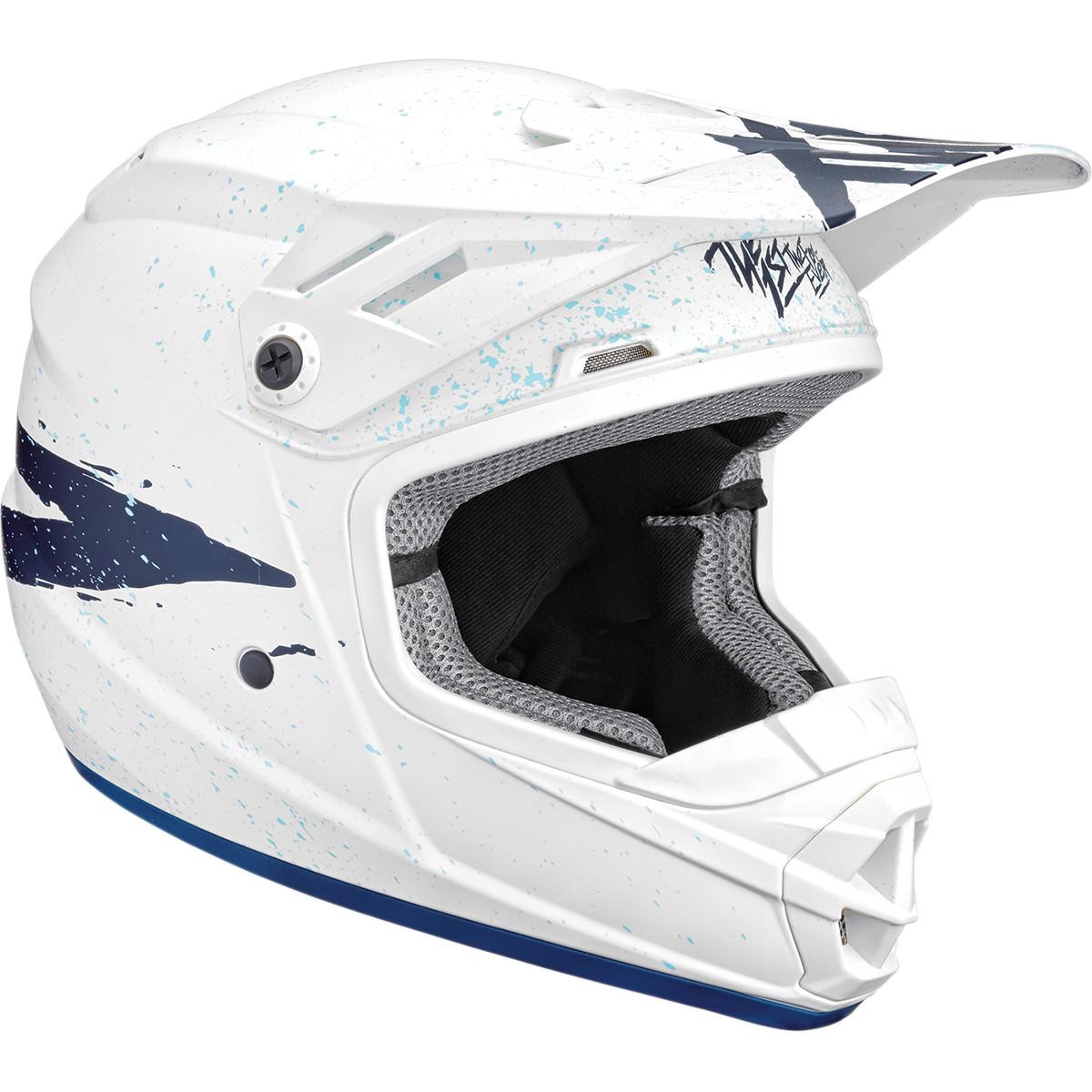 Casque cross enfant Thor Sector Hype blanc/bleu mat - S
