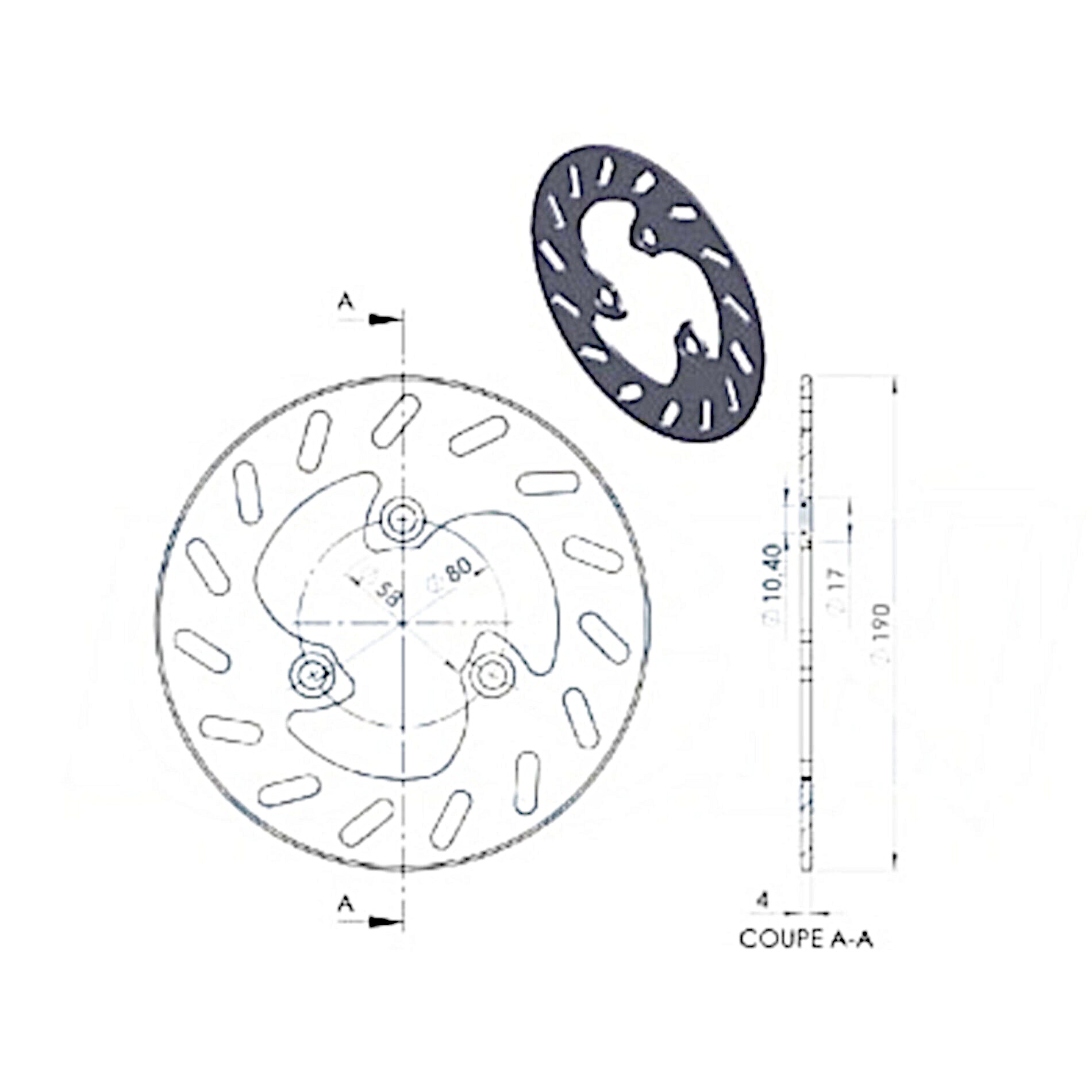 Disque de frein NG Brake Disc D.190 MBK Yamaha Peugeot Piaggio