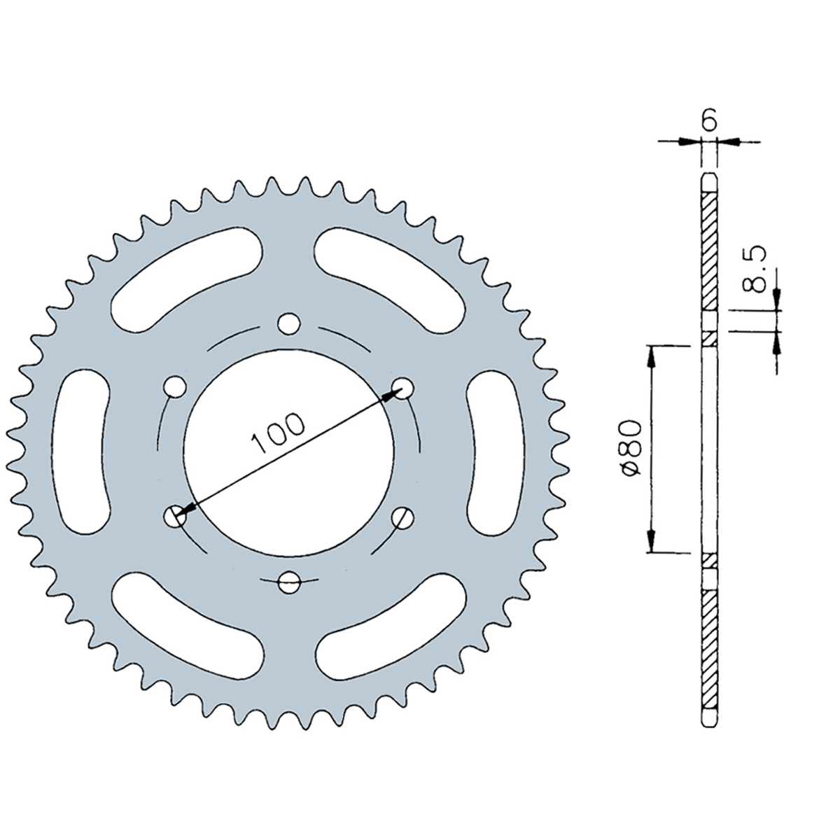 Couronne TNT original Rieju RR Spike - 48 Dents