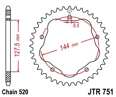 Couronne JT Sprockets Acier pas 520 42 dents - Pour Ducati Monster 800