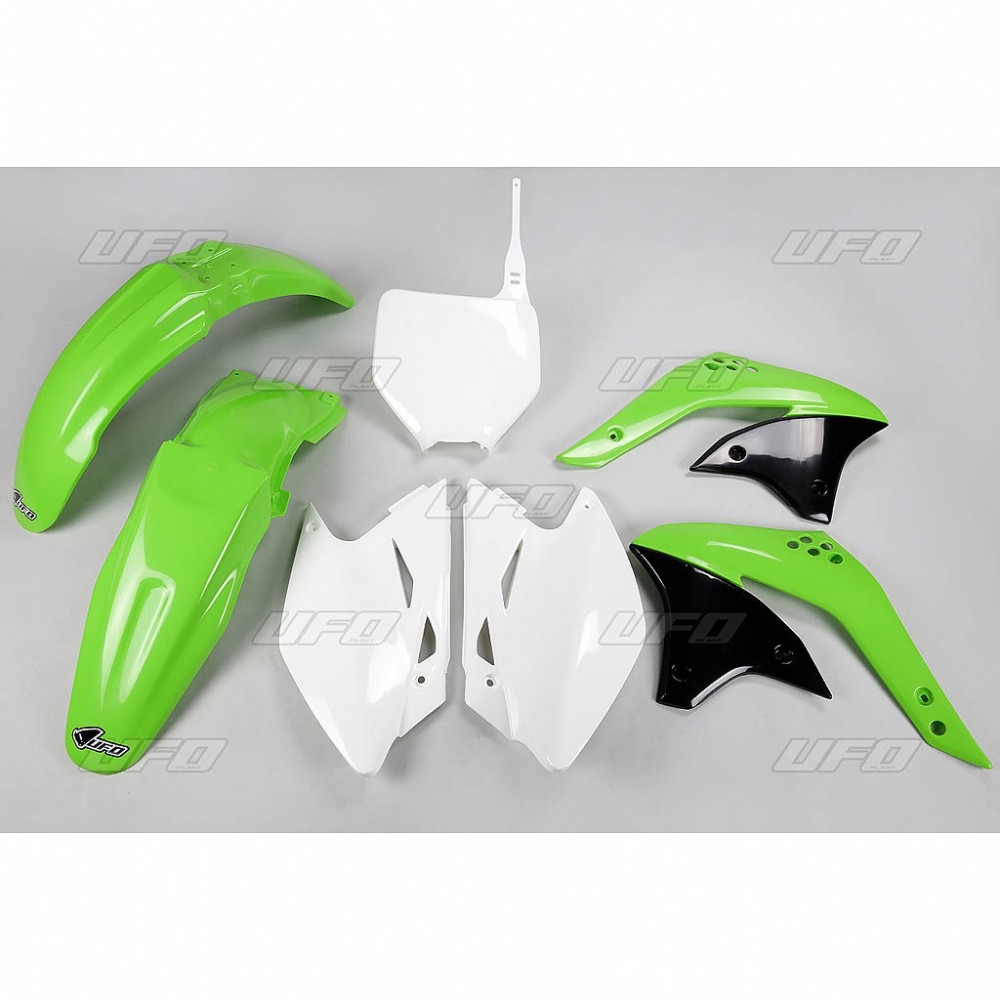 Kit plastique UFO Kawasaki 450 KX-F 2007 vert/blanc/noir (couleur orig