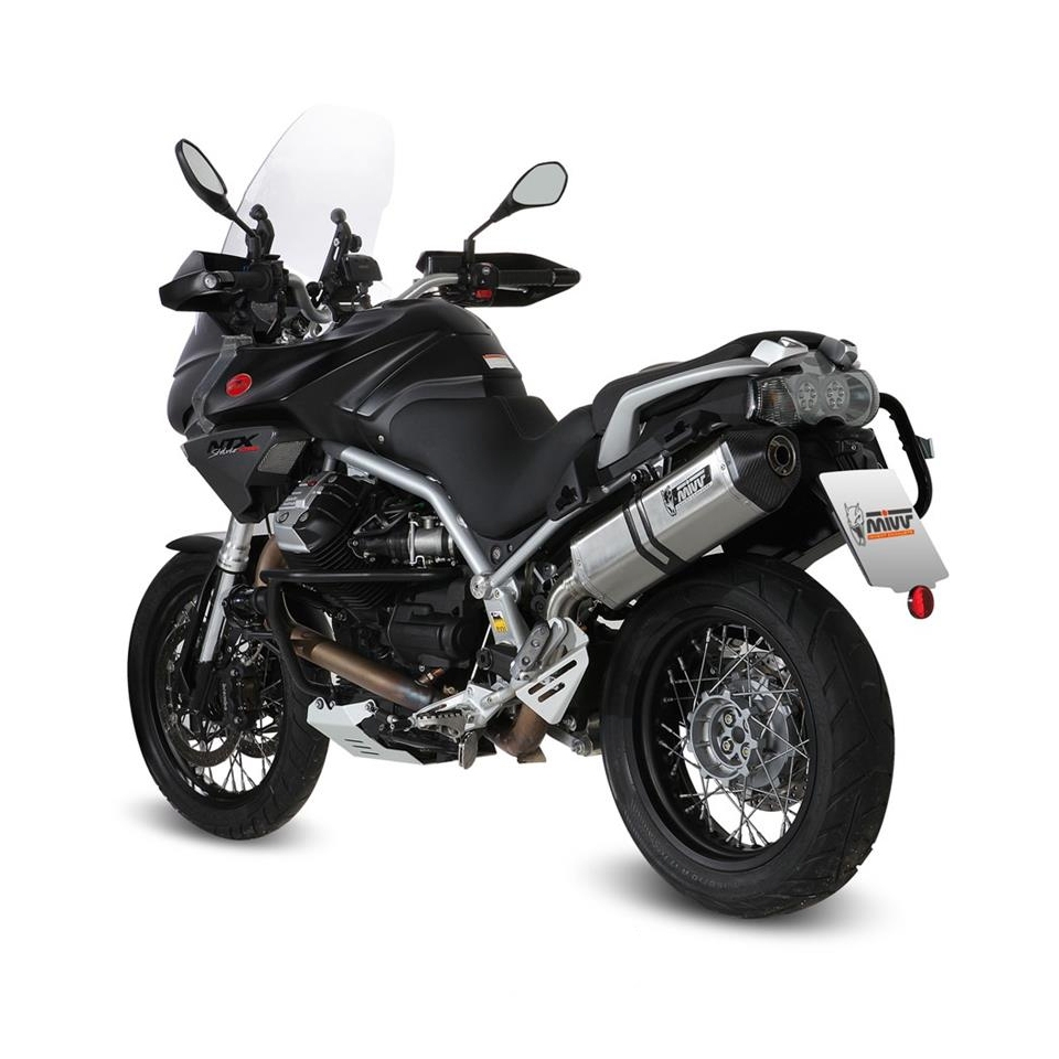 Silencieux MIVV Speed Edge finition inox pour Moto Guzzi Stelvio 1200