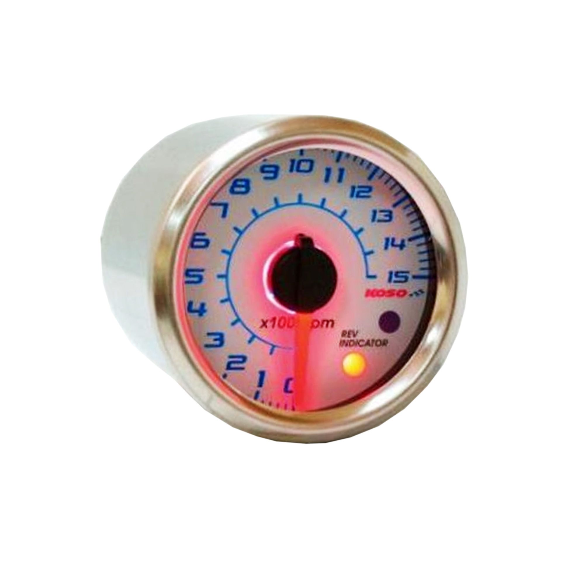 Compte-tour Koso GP Style Ø 48 mm fond blanc