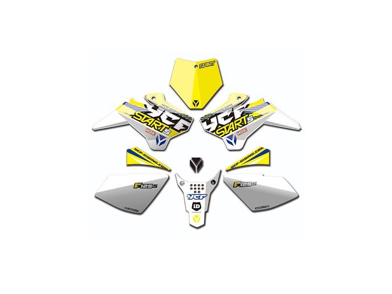 Kit déco YCF pour YCF Start F 125S 2017 blanc/jaune