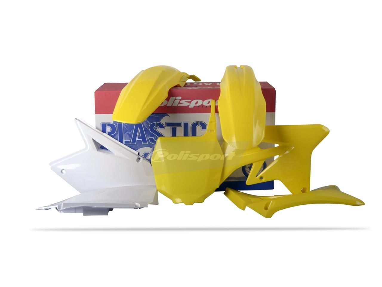 Kit plastique Polisport Suzuki 250 RM-Z 07-08 (blanc/jaune origine07-0