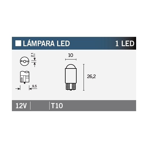 Ampoule Vicma T10 LED 12V Blanche