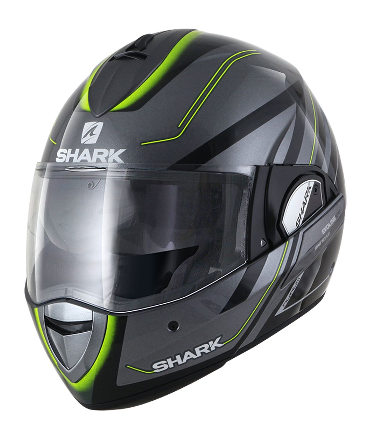 Casque modulable Shark Evoline 3 Hyrium anthracite/noir/jaune - XS