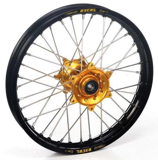 Roue arrière Haan Wheels/Excel 14x1,60 Kawasaki 80 KX 00-17 noir/or