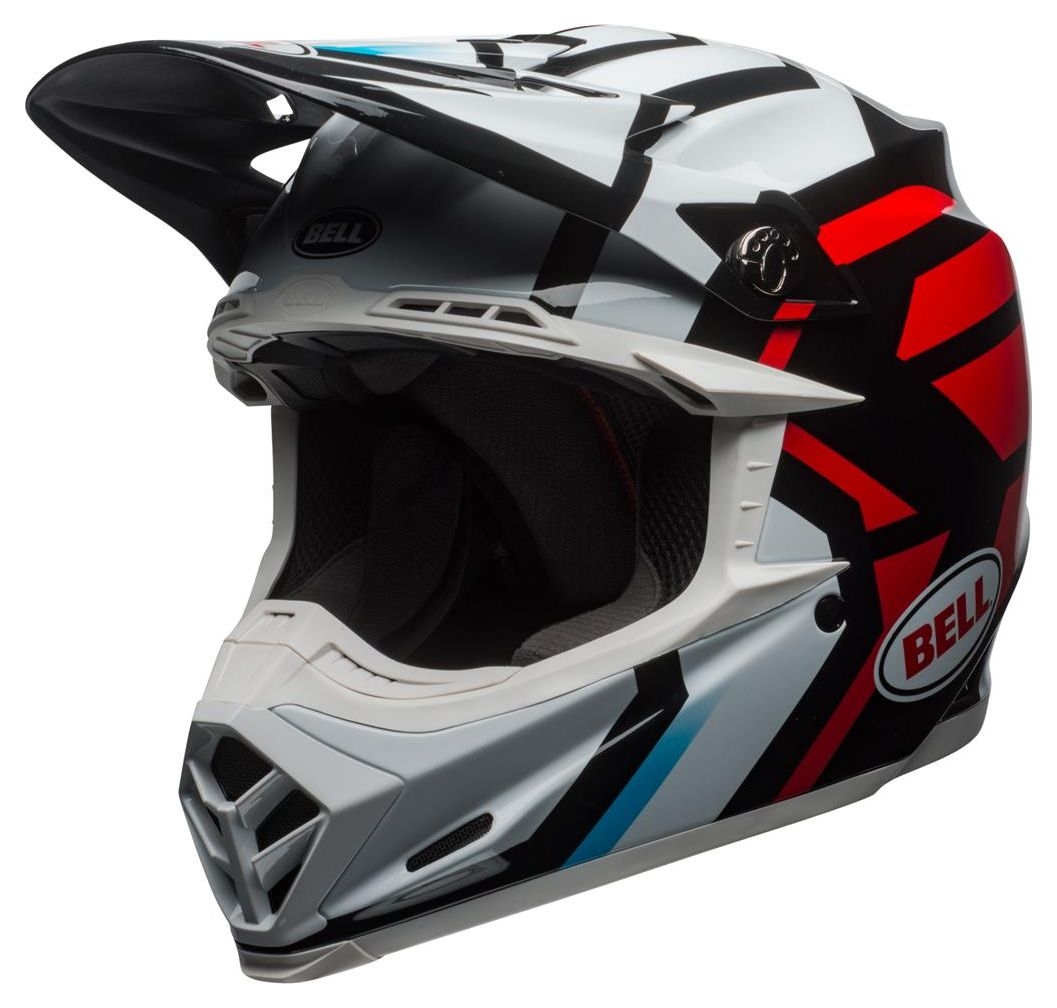 Casque cross Bell Moto 9 Mips Gloss blanc/noir/rouge - XS