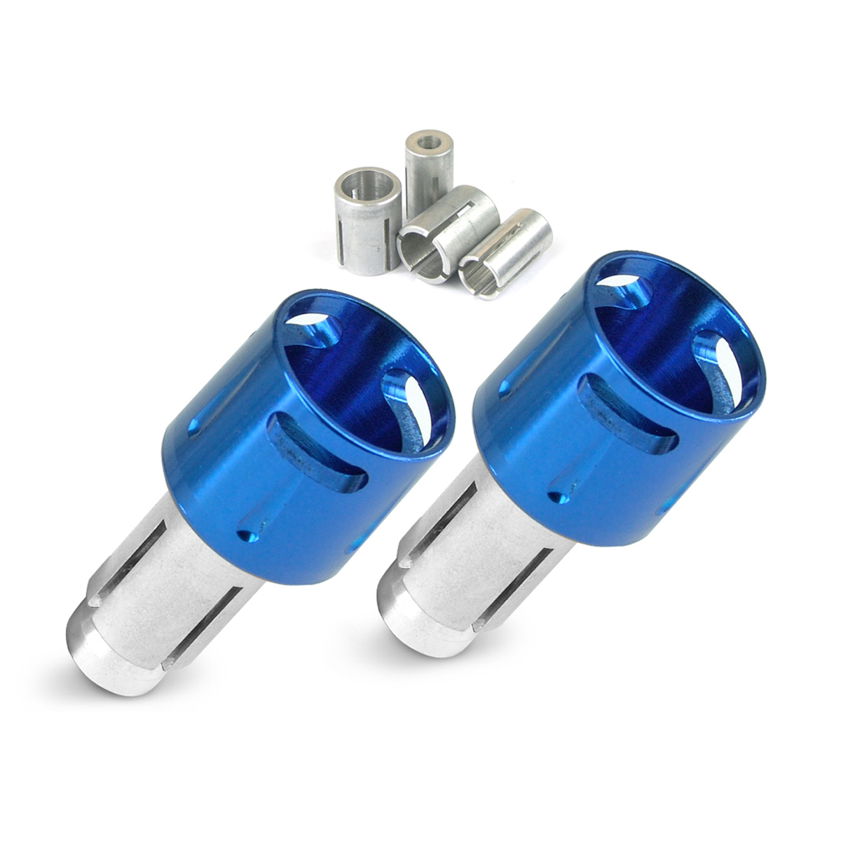 Embout guidon TNT hole bleu anodise (la paire)