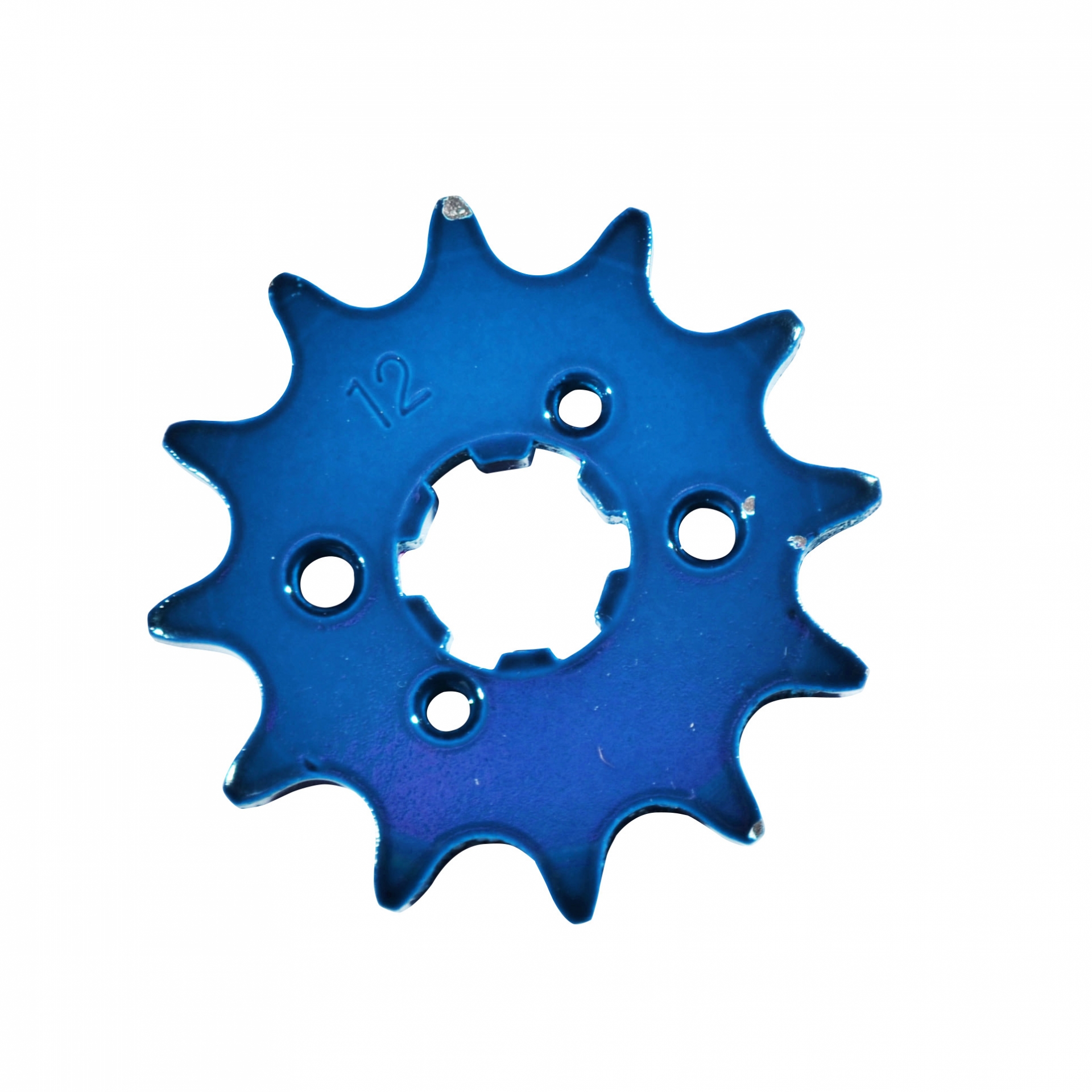 Pignon 12 dents pas 420 Minarelli AM6 bleu