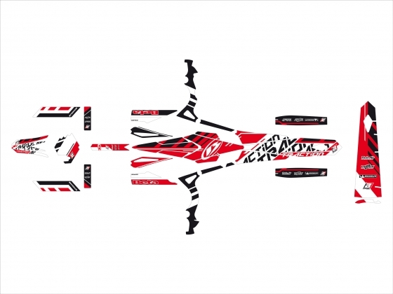 Kit déco Traction Blackbird Beta 300 EVO 09-10 rouge/noir