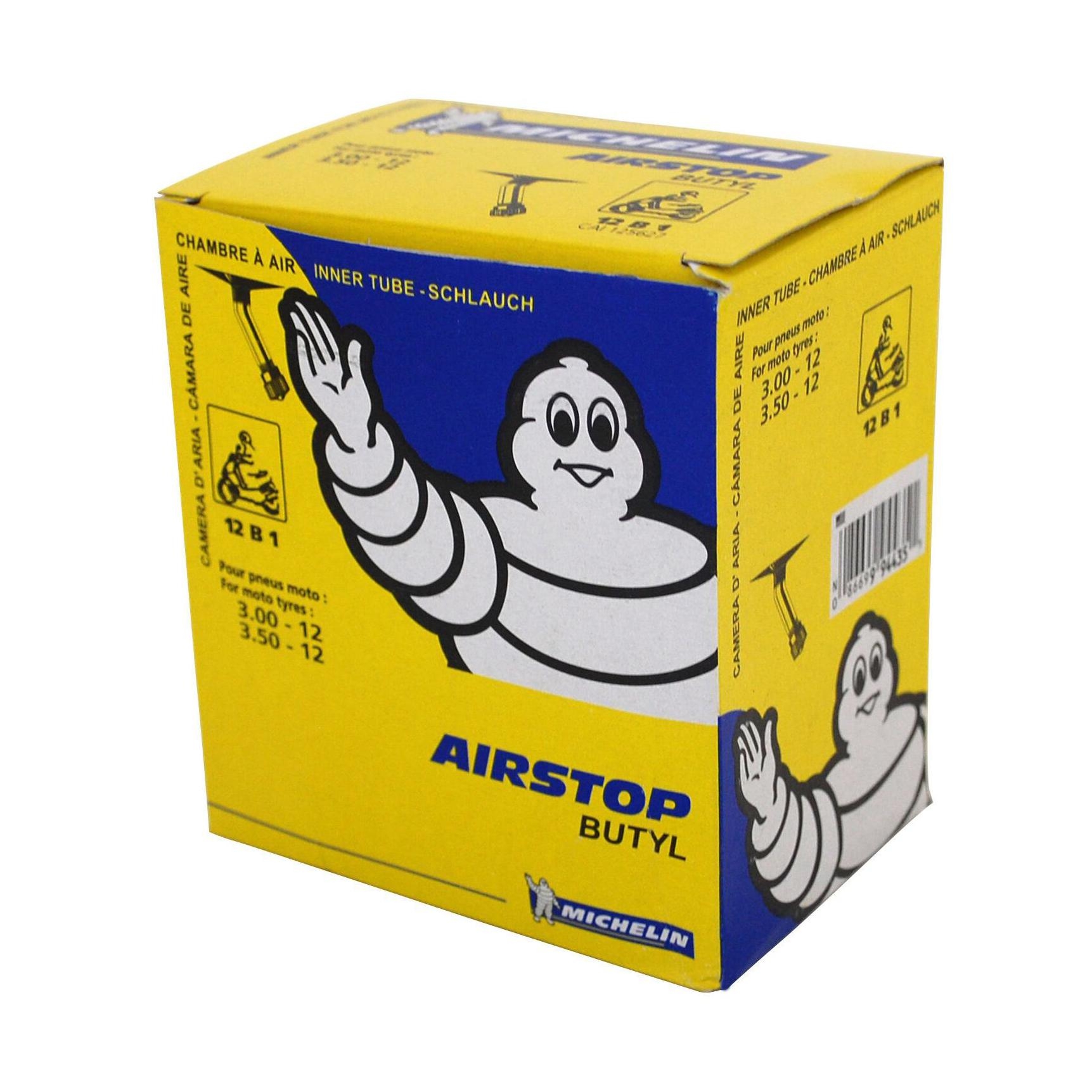 Chambre à air Michelin scooter 3,00-12 / 3,50-12 valve coudée à 45