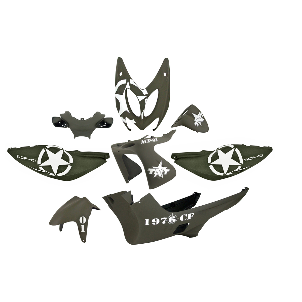 Kit habillage complet Army Nitro (8 pièces) - Noir Mat