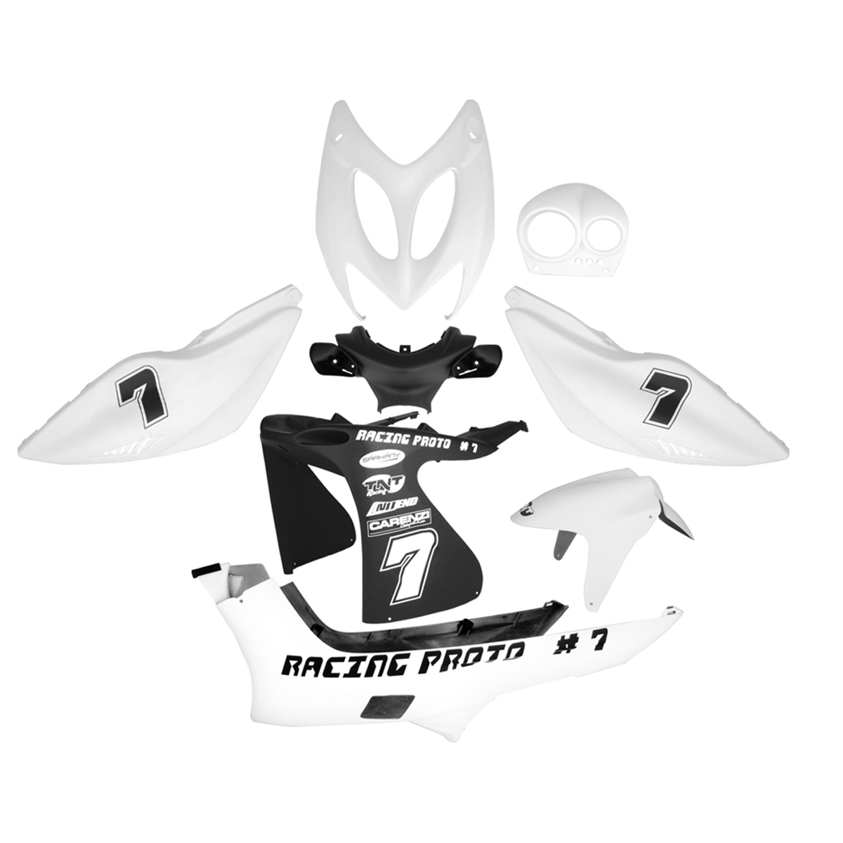 Kit habillage complet Racing Nitro - Blanc mat