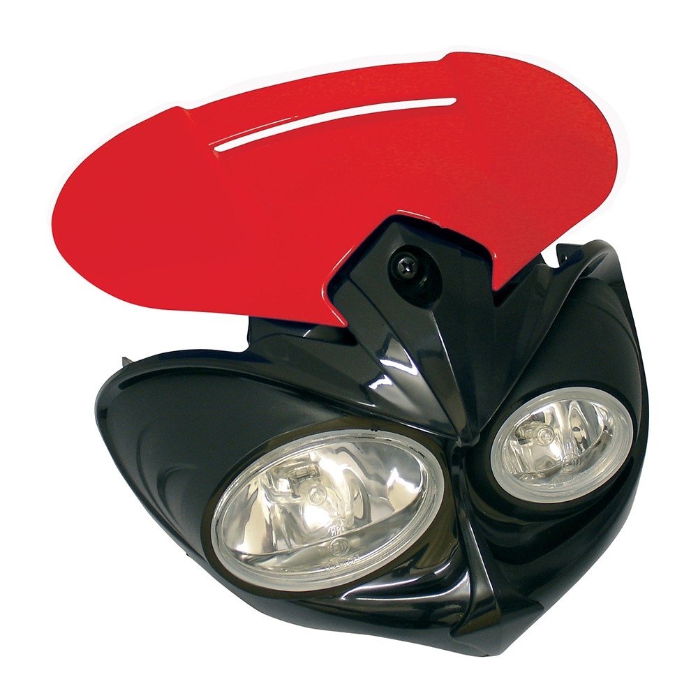 Tête de fourche Falcon rouge H3 12V 55W avec kit fixation Homologuée C