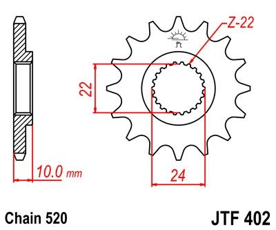 Pignon JT Sprockets Acier pas 520 15 dents - Pour Aprilia 125 Tuareg 8