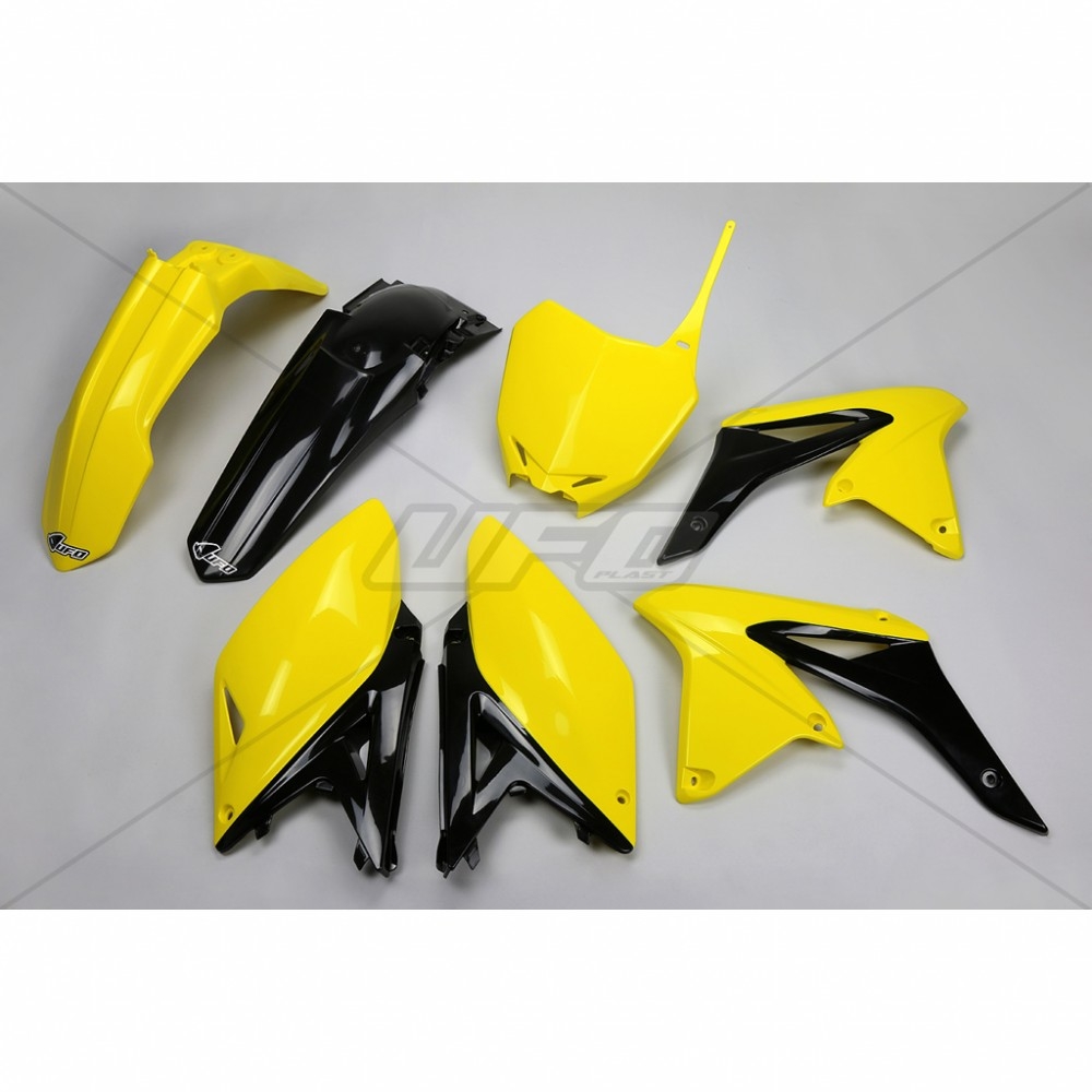 Kit plastique UFO Suzuki 250 RM-Z 14-17 jaune/noir (couleur origine 20