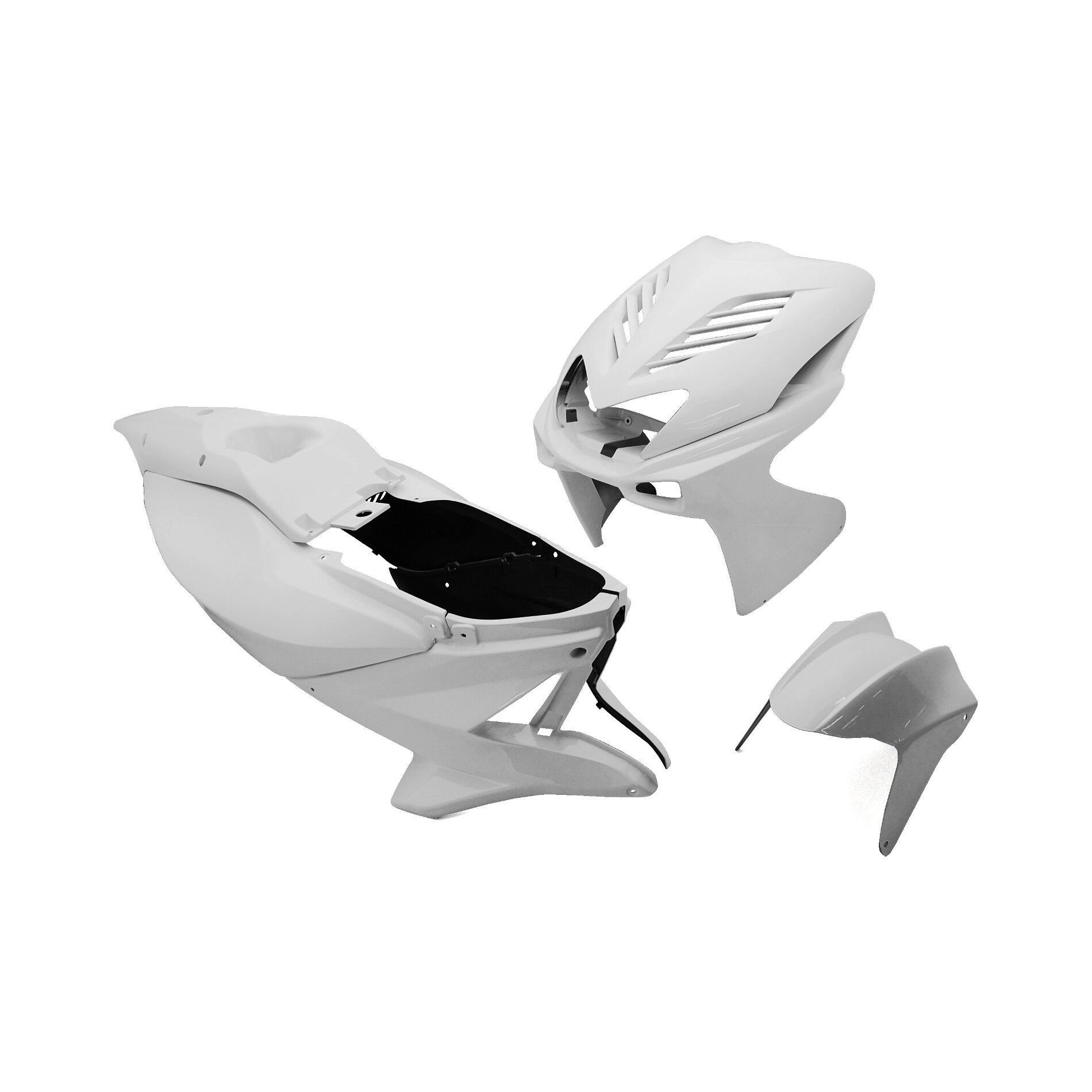 Kit carrosserie Replay design 8 pièces blanc pour Nitro/Aerox