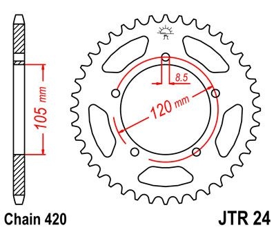 Couronne JT Sprockets Acier pas 420 50 dents - Pour Yamaha DT 50 SM 20