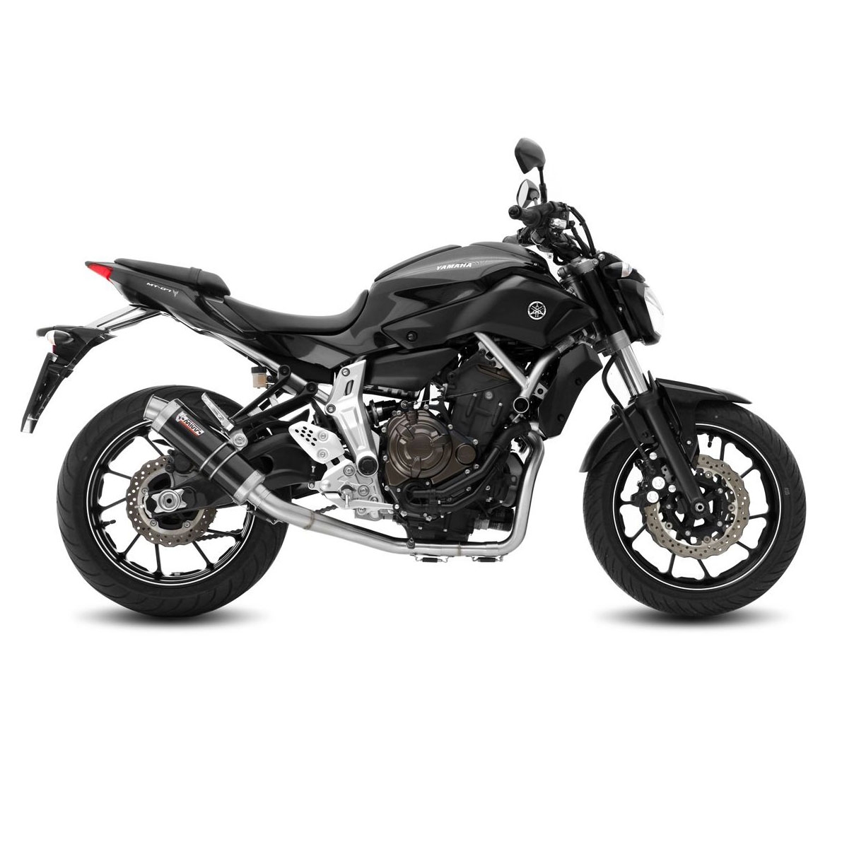 Ligne complète 2x1 passage haut MIVV GP Steel noir Yamaha MT-07 14-