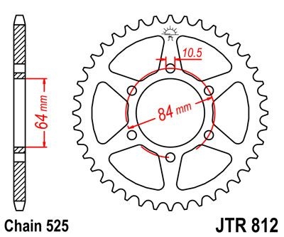 Couronne JT Sprockets Acier pas 525 43 dents - Pour Suzuki TS 250 75-7