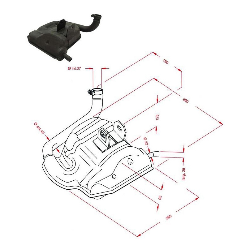 Pot d'échappement Sito Vespa PX 125