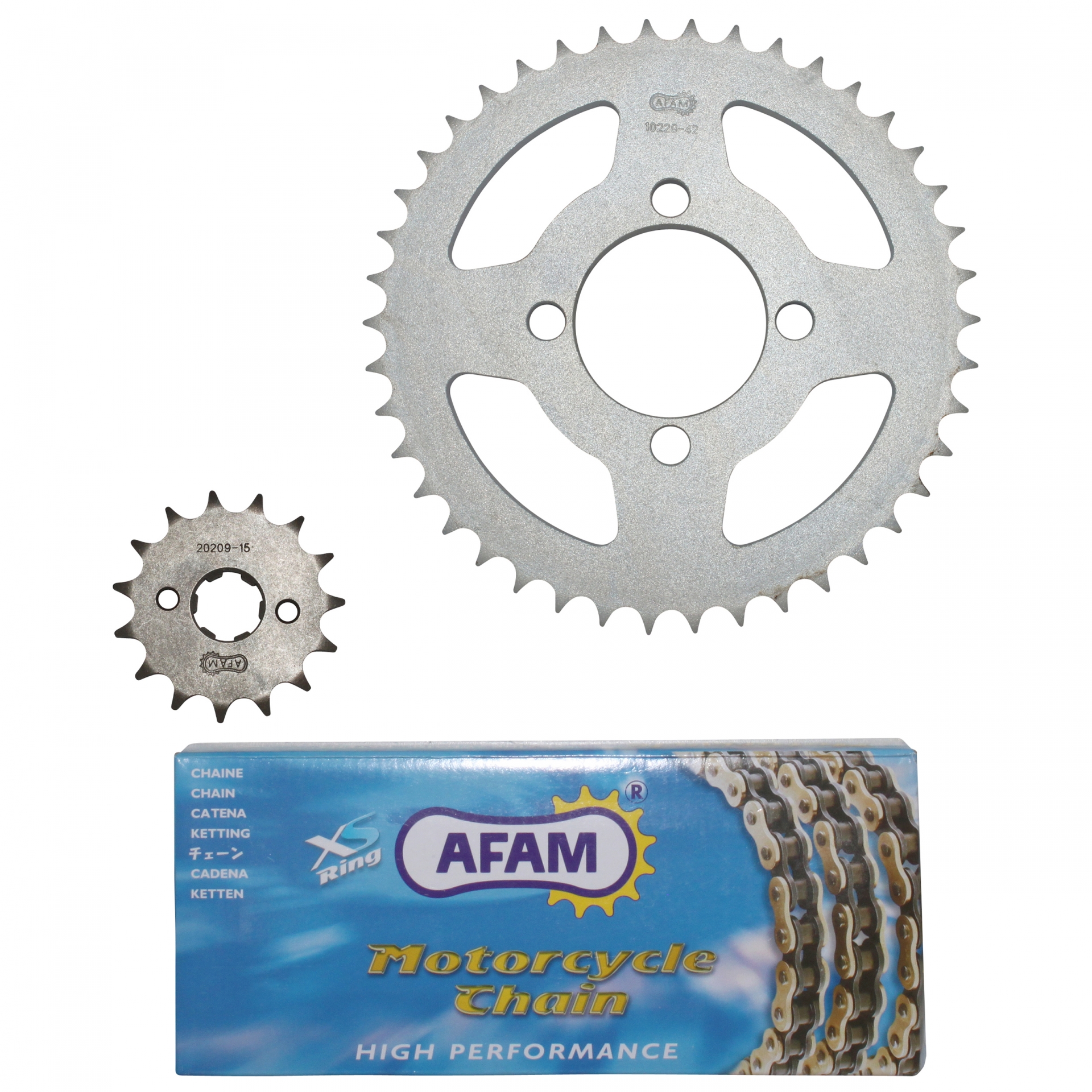 Kit chaîne Afam 15x42 Honda 125 CBR R 04-10