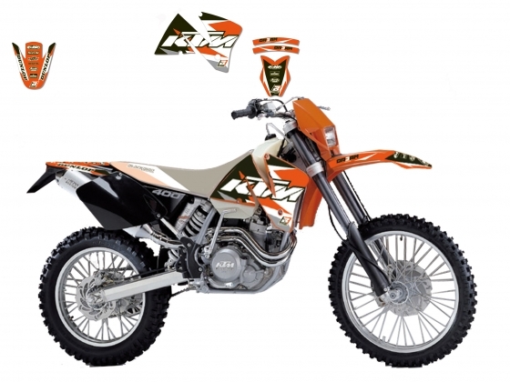 Kit déco Blackbird Dream Graphic 3 KTM 300 EXC 01-02 orange