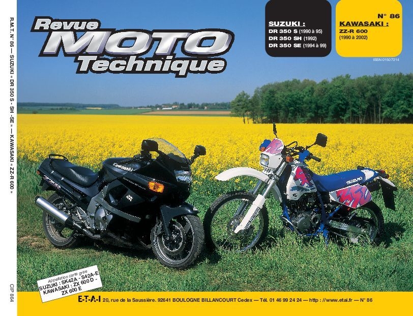 Revue Moto Technique 86.4 Suzuki DR 350 S-350 SH / Kawasaki ZZ R 600