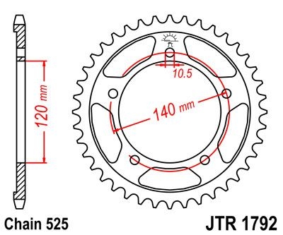 Couronne JT Sprockets Acier pas 525 48 dents - Pour Suzuki GSR 600 06-