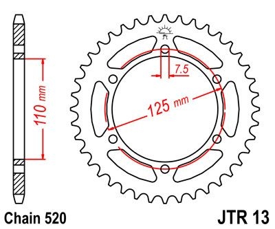 Couronne JT Sprockets Acier pas 520 41 dents - Pour Aprilia ST 125 198
