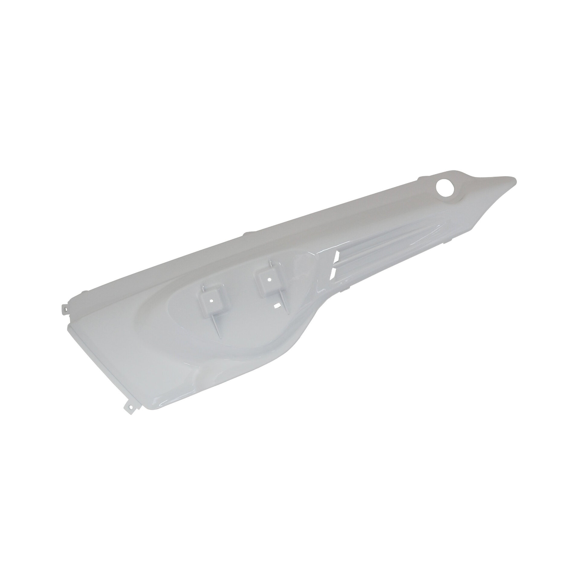 Coque arrière gauche blanche brillante adaptable MBK 50 Stunt/Yamaha 5