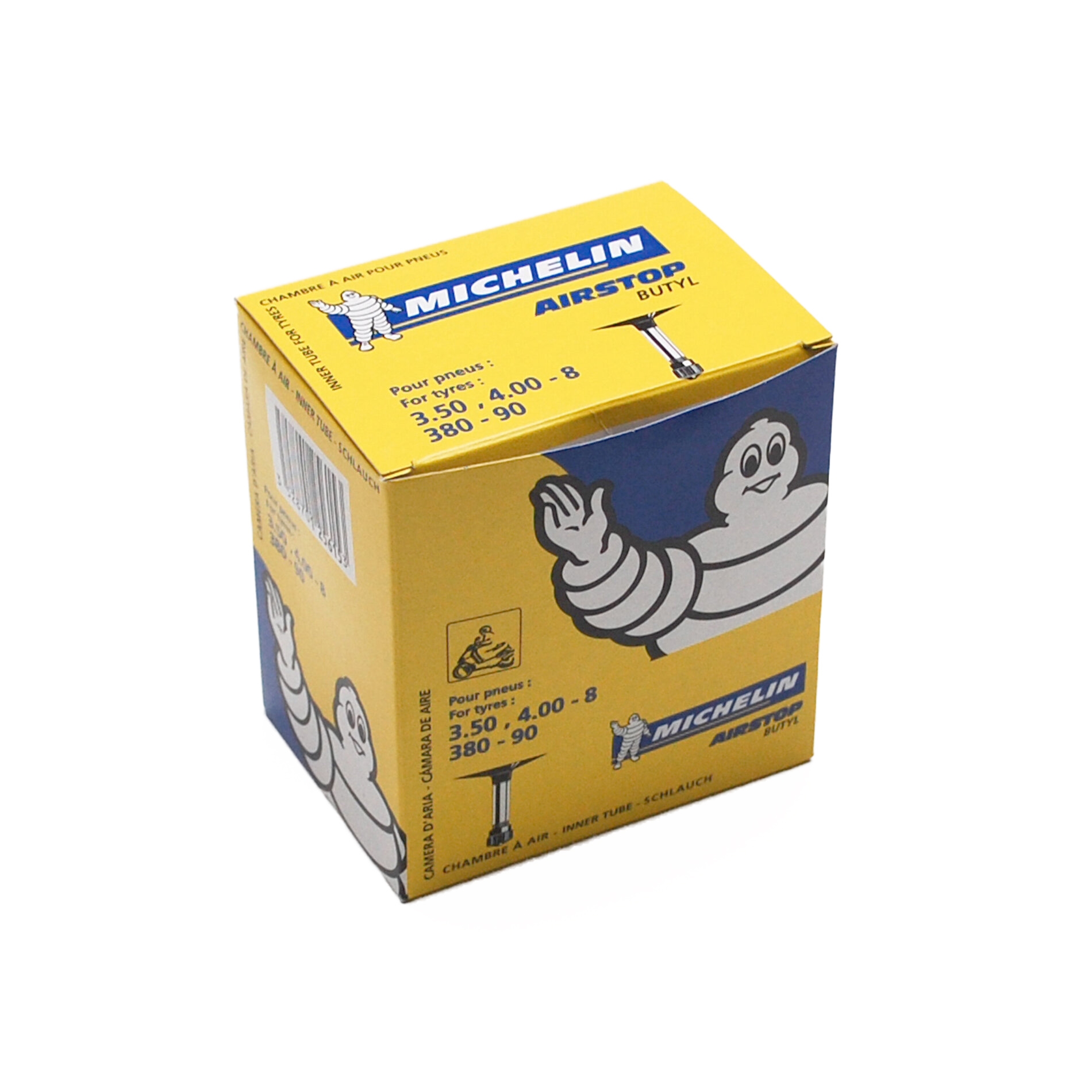 Chambre à air Michelin scooter 3,50-8 valve Schrader droite