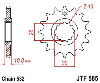 Pignon JT Sprockets Acier pas 532 17 dents - Pour Yamaha XJR 1200 95-9