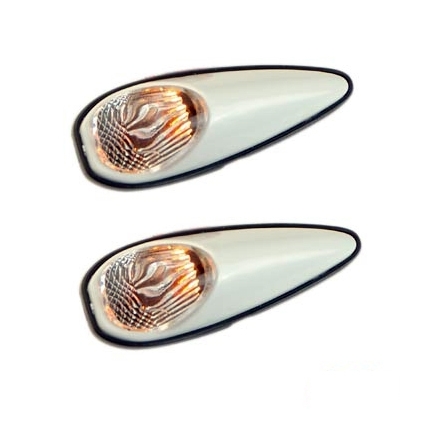Paire de Feux Décoratif Tun'R Goutte D'eau Micro Autocollant Blanc/Tra