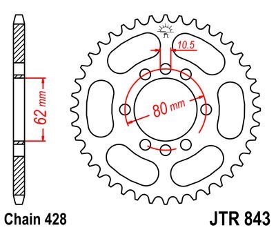 Couronne JT Sprockets Acier pas 428 50 dents - Pour Yamaha DT 125 LC 1