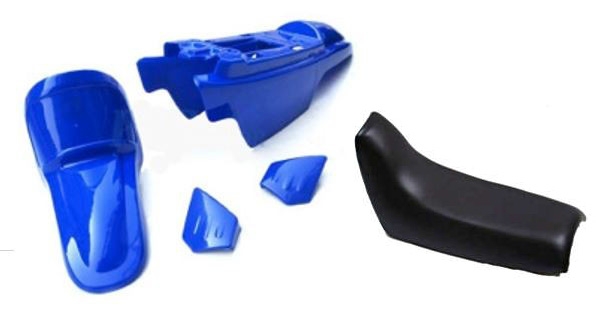 Kit plastiques ART bleu + selle noire pour Yamaha PW 50