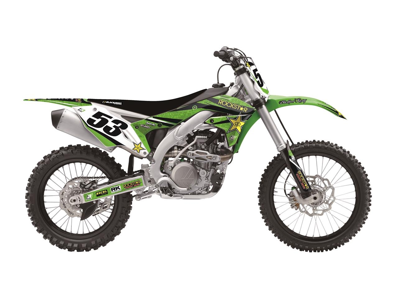 Kit déco + Housse de selle Blackbird Rockstar Energy Kawasaki 250 KX 0
