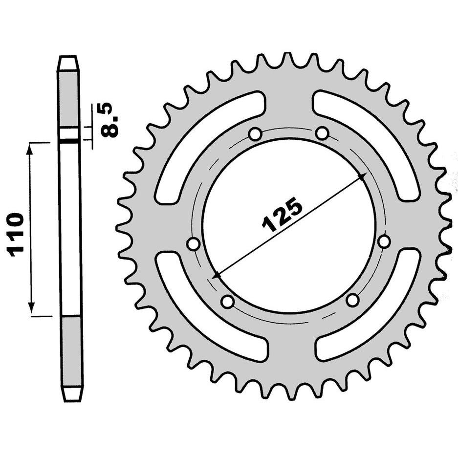 Couronne 50 dents pas 420 RMX/SMX