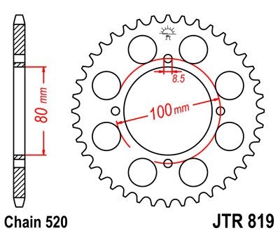 Couronne JT Sprockets Acier pas 520 46 dents - Pour Suzuki GSX 250 80-