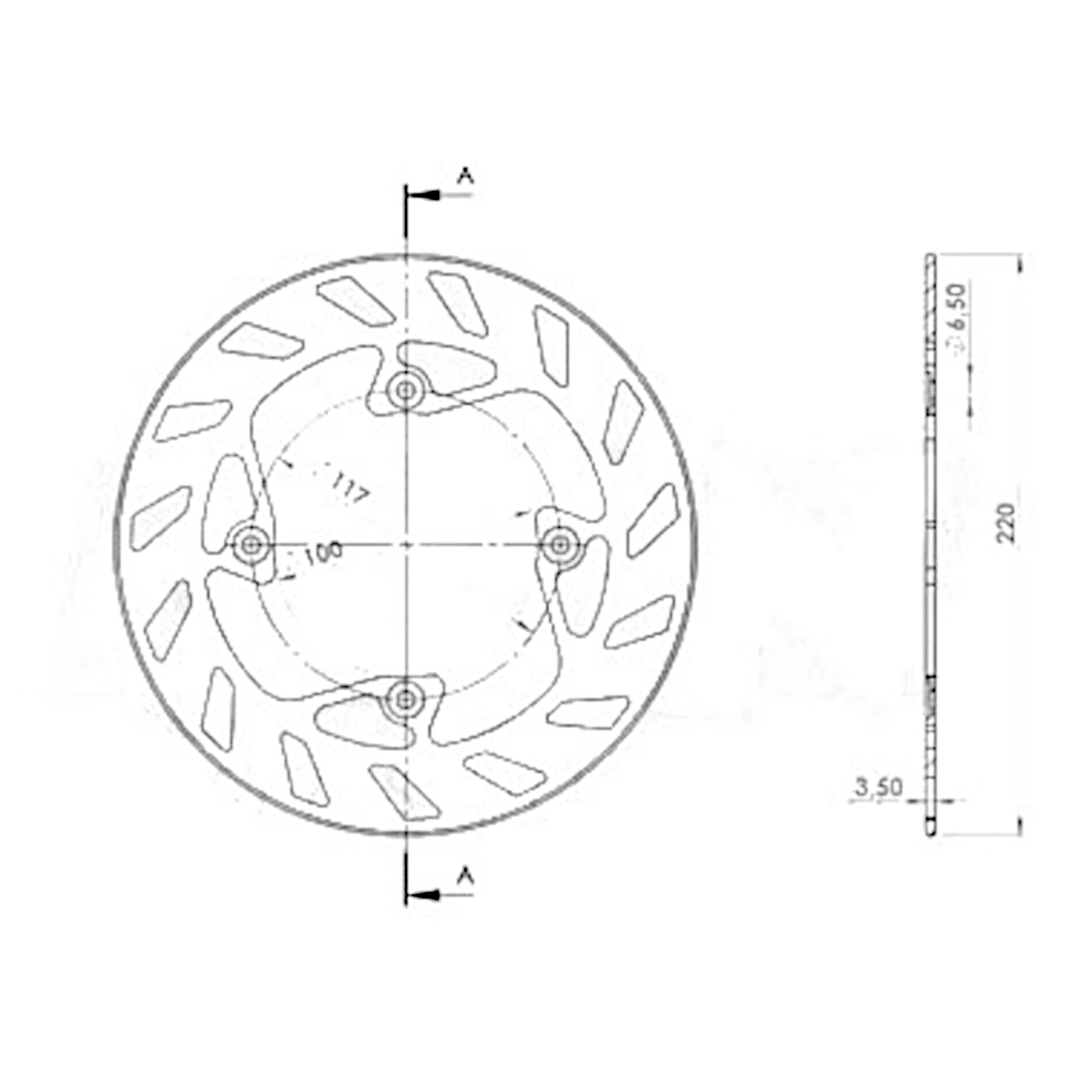 Disque de frein NG Brake Disc D.220 Beta - 1089
