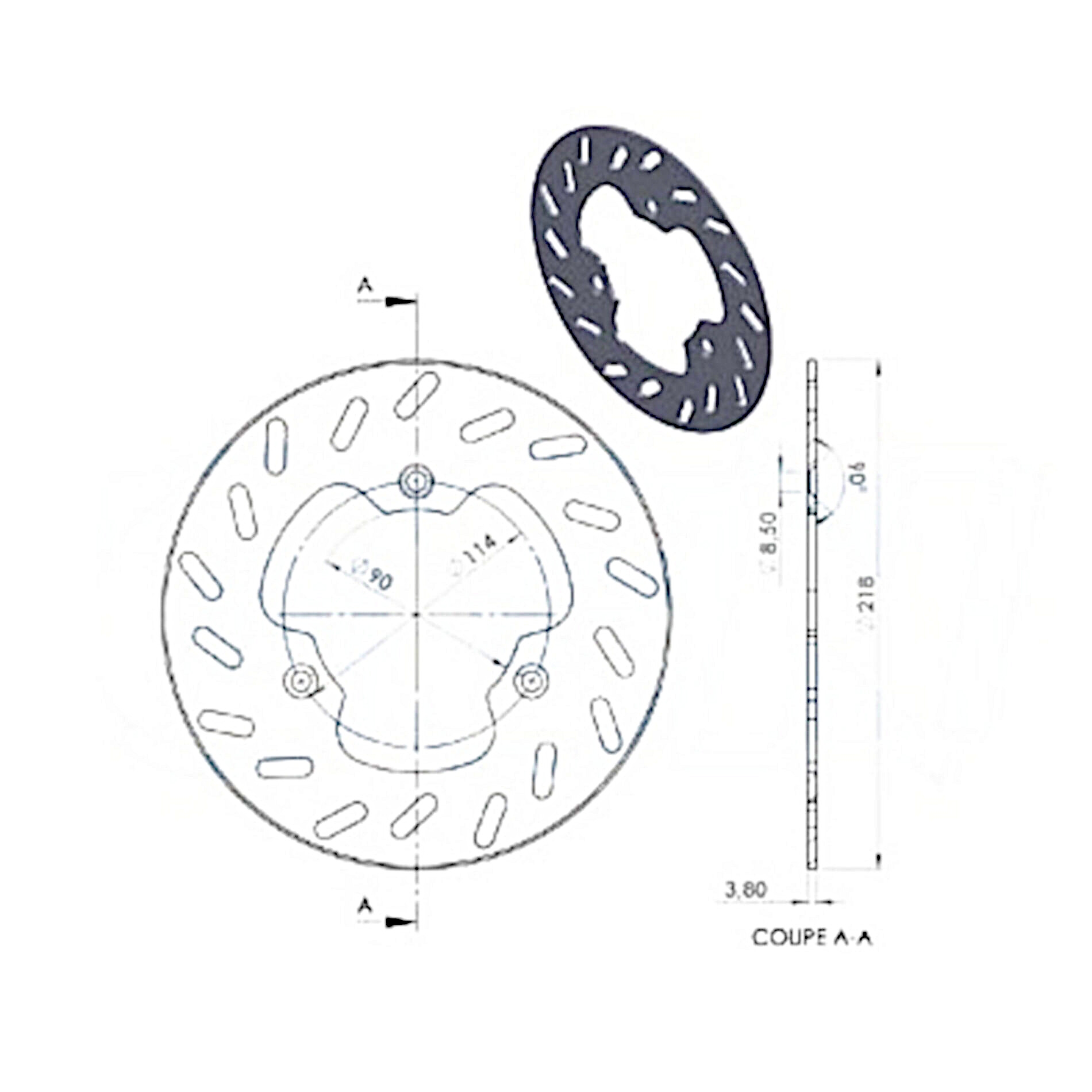 Disque de frein NG Brake Disc D.218 avant gauche DERBI - 088