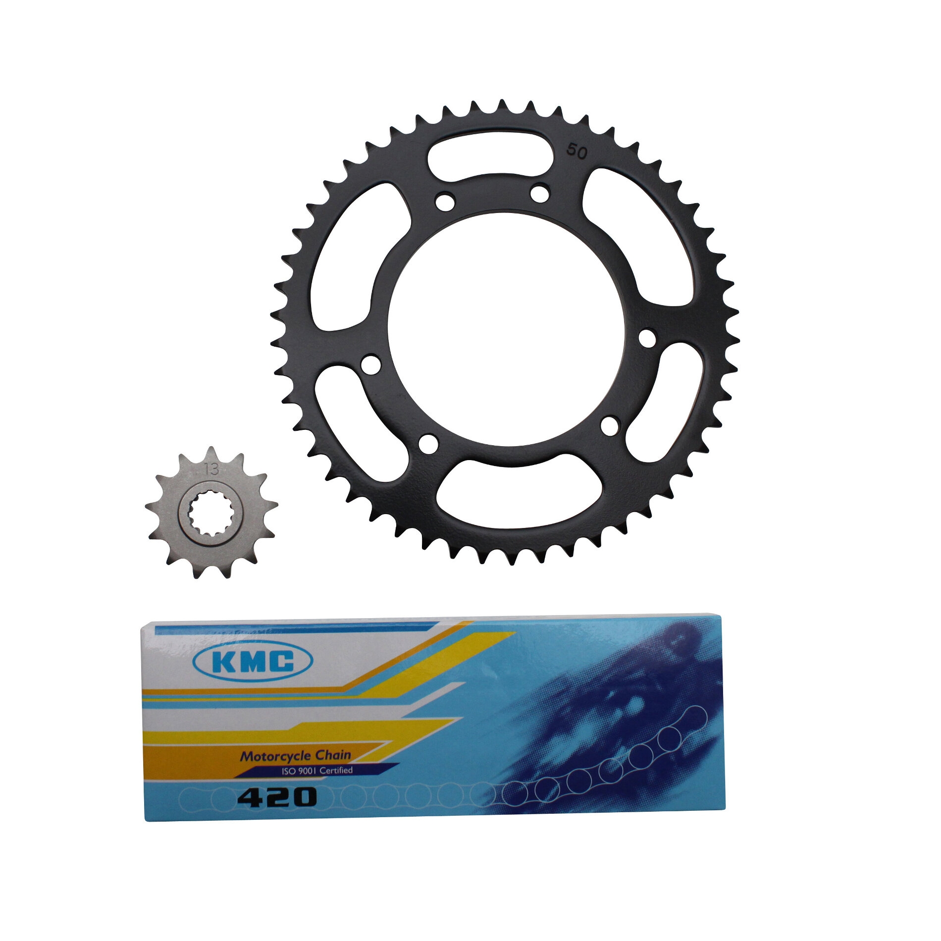 Kit chaîne 1Tek pas 420 13x50 alésage 105 mm adaptable Xlimit/DTR 2004