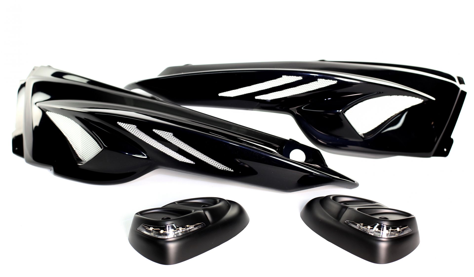 Coque arrière BCD X-treme avec grille et pads LED MBK Stunt - Noir