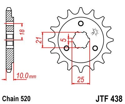 Pignon JT Sprockets Acier pas 520 15 dents - Pour Suzuki DR 800 90-98