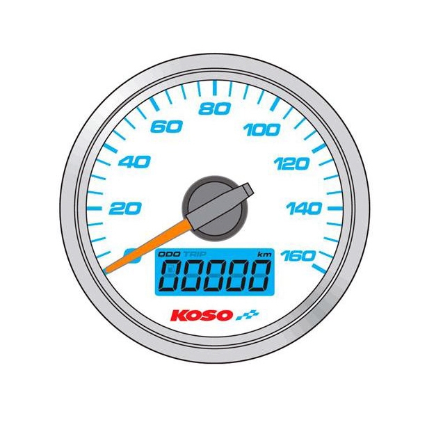 Compteur de vitesse Koso GP Style Ø 48 mm fond blanc