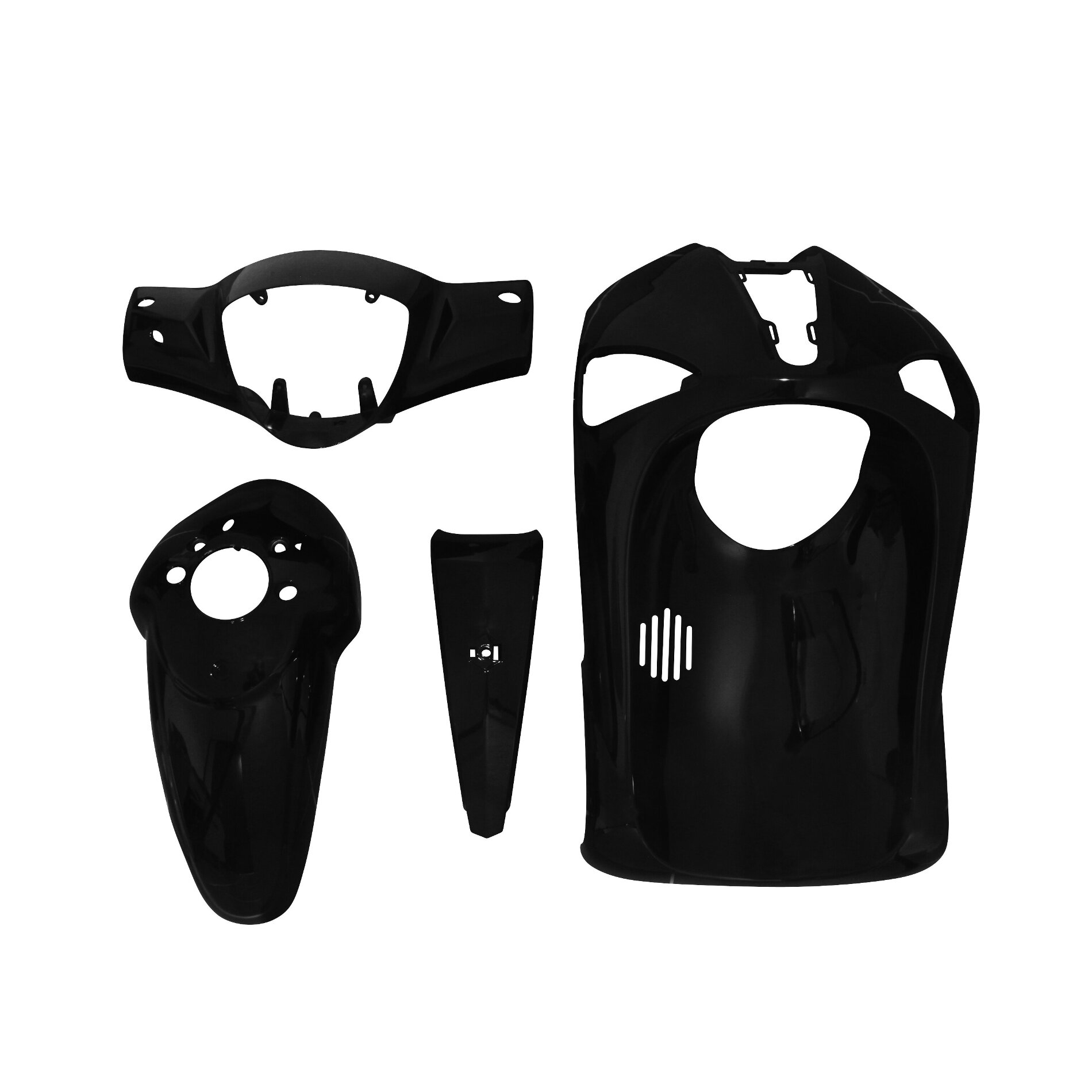 Kit carrosserie 4 pièces noir brillant adaptable Liberty