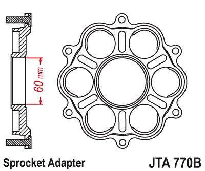 Support de couronne Jt Sprockets 6 Silentblocs Ducati Panigale/Monster