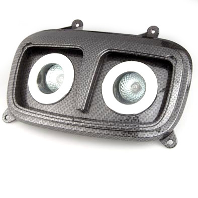 Double optique MBK Booster Spirit / Yamaha Bw's 04- carbone / chromé